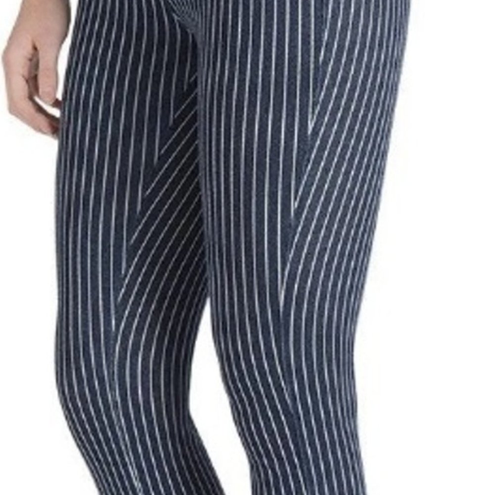 Lysse - Denim Cuffed Crop pant - Blue & White Stripe